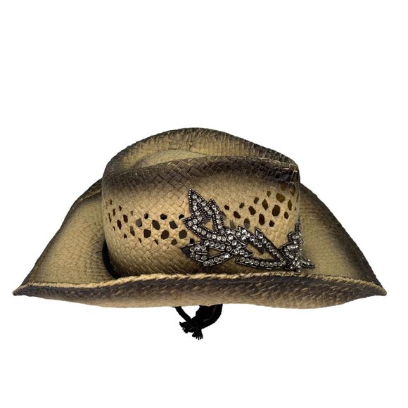 Olive and Pique Rhinestone Paper Rancher Cowboy Hat Country Western Women\'s OS main image 7
